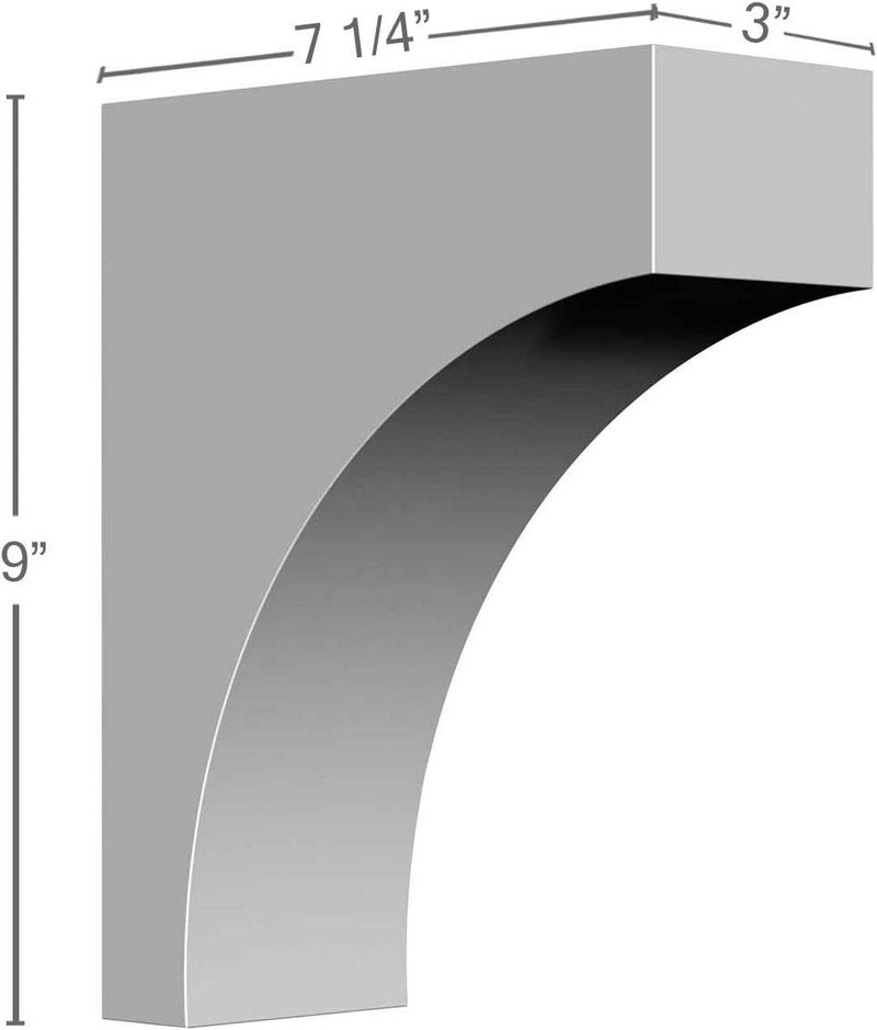 Ekena Millwork BKT03X07X09ST 3-Inch W x 7 1/4-Inch D x 9-Inch H Stockport Bracket - Image 2